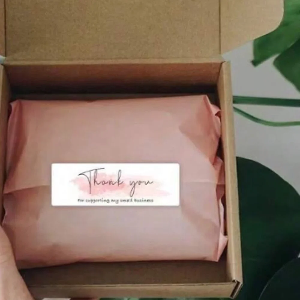NEW THANK YOU FOR SUPPORTING MY SMALL BUSINESS LABEL STICKERS 4 ROLLS 480 TOTAL